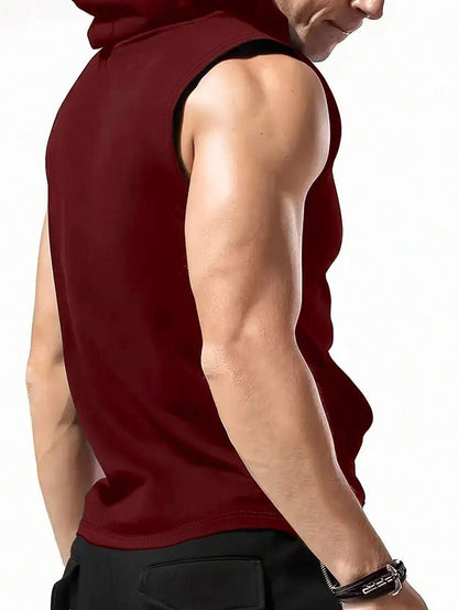 Men’s Quick-Dry Cooling Hooded Sleeveless Tops